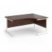 Contract 25 right hand ergonomic desk with white cantilever leg 1600mm - walnut top CC16ER-WH-W