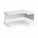Contract 25 right hand ergonomic desk with white cantilever leg 1600mm - white top CC16ER-WH-WH
