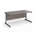 Contract 25 straight desk with graphite cantilever leg 1600mm x 800mm - grey oak top CC16S-G-GO