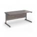 Contract 25 straight desk with graphite cantilever leg 1600mm x 800mm - grey oak top CC16S-G-GO