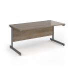 Contract 25 straight desk with graphite cantilever leg 1600mm x 800mm - nebraska oak top CC16S-G-NO