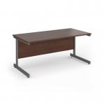 Contract 25 straight desk with graphite cantilever leg 1600mm x 800mm - walnut top CC16S-G-W