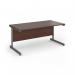 Contract 25 straight desk with graphite cantilever leg 1600mm x 800mm - walnut top CC16S-G-W