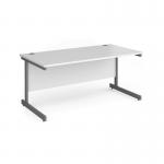 Contract 25 straight desk with graphite cantilever leg 1600mm x 800mm - white top CC16S-G-WH