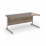 Contract 25 straight desk with silver cantilever leg 1600mm x 800mm - nebraska oak top CC16S-S-NO