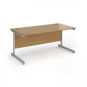 Contract 25 straight desk with silver cantilever leg 1600mm x 800mm -