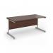 Contract 25 straight desk with silver cantilever leg 1600mm x 800mm - walnut top CC16S-S-W
