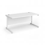 Contract 25 straight desk with white cantilever leg 1600mm x 800mm - white top CC16S-WH-WH