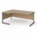 Contract 25 left hand ergonomic desk with graphite cantilever leg 1800mm - kendal oak top CC18EL-G-KO