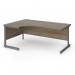 Contract 25 left hand ergonomic desk with graphite cantilever leg 1800mm - nebraska oak top CC18EL-G-NO