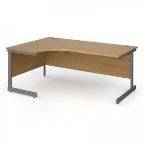 Contract 25 left hand ergonomic desk with graphite cantilever leg