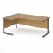 Contract 25 left hand ergonomic desk with graphite cantilever leg 1800mm - oak top CC18EL-G-O