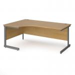 Contract 25 left hand ergonomic desk with graphite cantilever leg 1800mm - oak top CC18EL-G-O