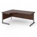 Contract 25 left hand ergonomic desk with graphite cantilever leg 1800mm - walnut top CC18EL-G-W