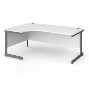 Contract 25 left hand ergonomic desk with graphite cantilever leg