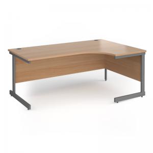 Contract 25 right hand ergonomic desk with graphite cantilever leg