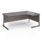 Contract 25 right hand ergonomic desk with graphite cantilever leg 1800mm - grey oak top CC18ER-G-GO