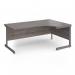 Contract 25 right hand ergonomic desk with graphite cantilever leg 1800mm - grey oak top CC18ER-G-GO