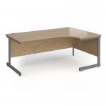 Contract 25 right hand ergonomic desk with graphite cantilever leg 1800mm - kendal oak top CC18ER-G-KO