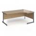 Contract 25 right hand ergonomic desk with graphite cantilever leg 1800mm - kendal oak top CC18ER-G-KO