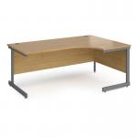Contract 25 right hand ergonomic desk with graphite cantilever leg 1800mm - oak top CC18ER-G-O