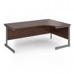 Contract 25 right hand ergonomic desk with graphite cantilever leg 1800mm - walnut top CC18ER-G-W
