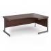 Contract 25 right hand ergonomic desk with graphite cantilever leg 1800mm - walnut top CC18ER-G-W