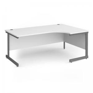Contract 25 right hand ergonomic desk with graphite cantilever leg