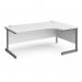 Contract 25 right hand ergonomic desk with graphite cantilever leg 1800mm - white top CC18ER-G-WH