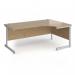 Contract 25 right hand ergonomic desk with silver cantilever leg 1800mm - kendal oak top CC18ER-S-KO