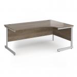 Contract 25 right hand ergonomic desk with silver cantilever leg 1800mm - nebraska oak top CC18ER-S-NO
