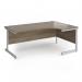 Contract 25 right hand ergonomic desk with silver cantilever leg 1800mm - nebraska oak top CC18ER-S-NO