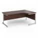 Contract 25 right hand ergonomic desk with silver cantilever leg 1800mm - walnut top CC18ER-S-W