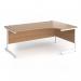 Contract 25 right hand ergonomic desk with white cantilever leg 1800mm - beech top CC18ER-WH-B