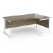 Contract 25 right hand ergonomic desk with white cantilever leg 1800mm - nebraska oak top CC18ER-WH-NO