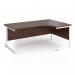 Contract 25 right hand ergonomic desk with white cantilever leg 1800mm - walnut top CC18ER-WH-W