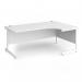 Contract 25 right hand ergonomic desk with white cantilever leg 1800mm - white top CC18ER-WH-WH
