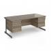 Contract 25 straight desk with 3 and 3 drawer pedestals and graphite cantilever leg 1800mm x 800mm - nebraska oak top CC18S33-G-NO