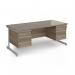 Contract 25 straight desk with 3 and 3 drawer pedestals and silver cantilever leg 1800mm x 800mm - nebraska oak top CC18S33-S-NO