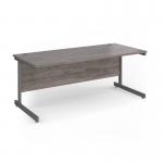 Contract 25 straight desk with graphite cantilever leg 1800mm x 800mm - grey oak top CC18S-G-GO