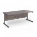 Contract 25 straight desk with graphite cantilever leg 1800mm x 800mm - grey oak top CC18S-G-GO