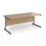 Contract 25 straight desk with graphite cantilever leg 1800mm x 800mm - kendal oak top CC18S-G-KO