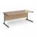 Contract 25 straight desk with graphite cantilever leg 1800mm x 800mm - kendal oak top CC18S-G-KO