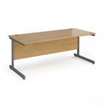 Contract 25 straight desk with graphite cantilever leg 1800mm x 800mm - oak top CC18S-G-O
