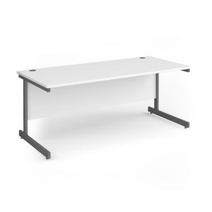 Contract 25 straight desk with graphite cantilever leg 1800mm x 800mm