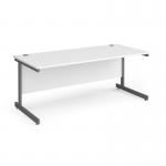 Contract 25 straight desk with graphite cantilever leg 1800mm x 800mm - white top