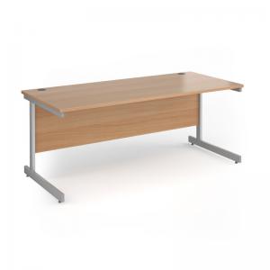 Contract 25 straight desk with silver cantilever leg 1800mm x 800mm -