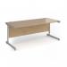 Contract 25 straight desk with silver cantilever leg 1800mm x 800mm - kendal oak top CC18S-S-KO
