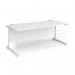 Contract 25 straight desk with white cantilever leg 1800mm x 800mm - white top CC18S-WH-WH