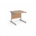 Contract 25 straight desk with silver cantilever leg 800mm x 800mm - beech top CC8S-S-B